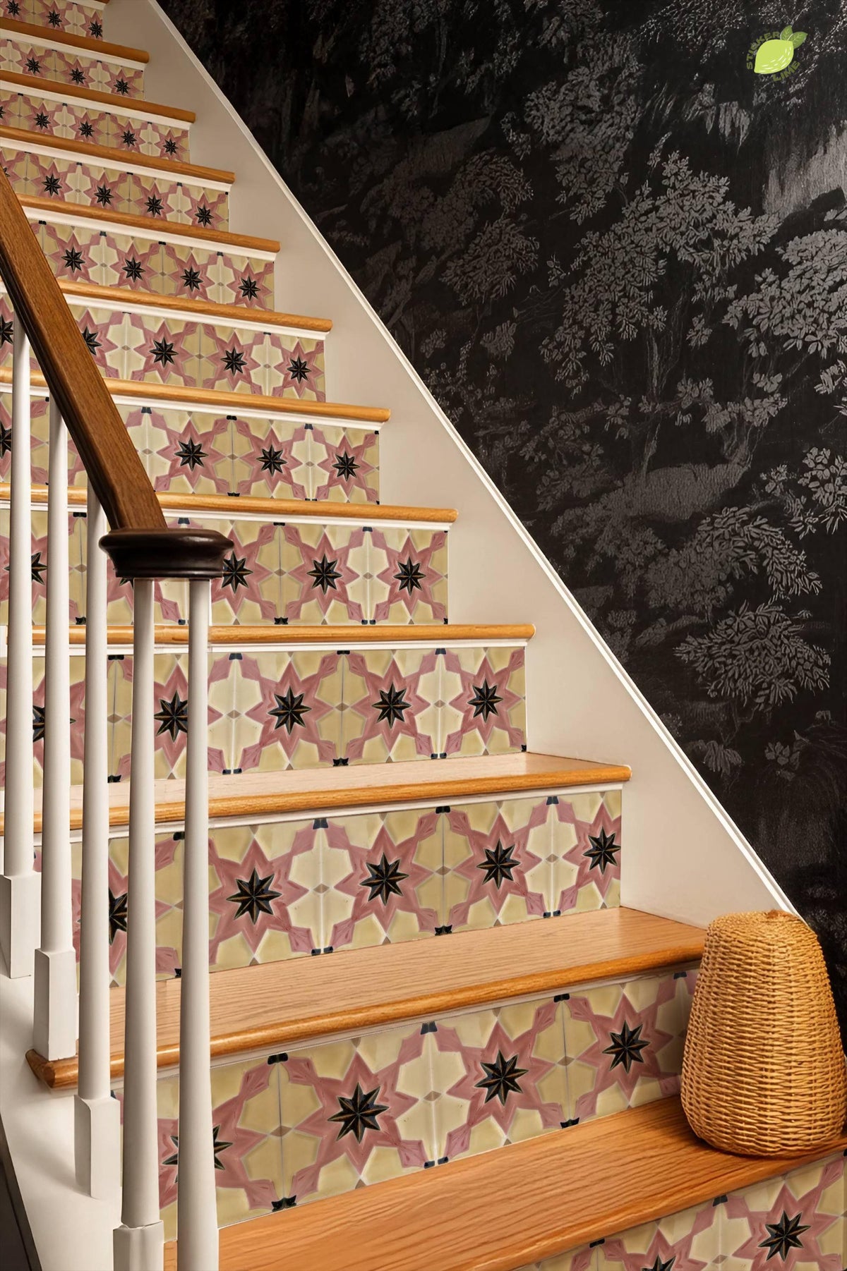 Blush Boho Star peel and stick stair riser decals, photo 8 of 8