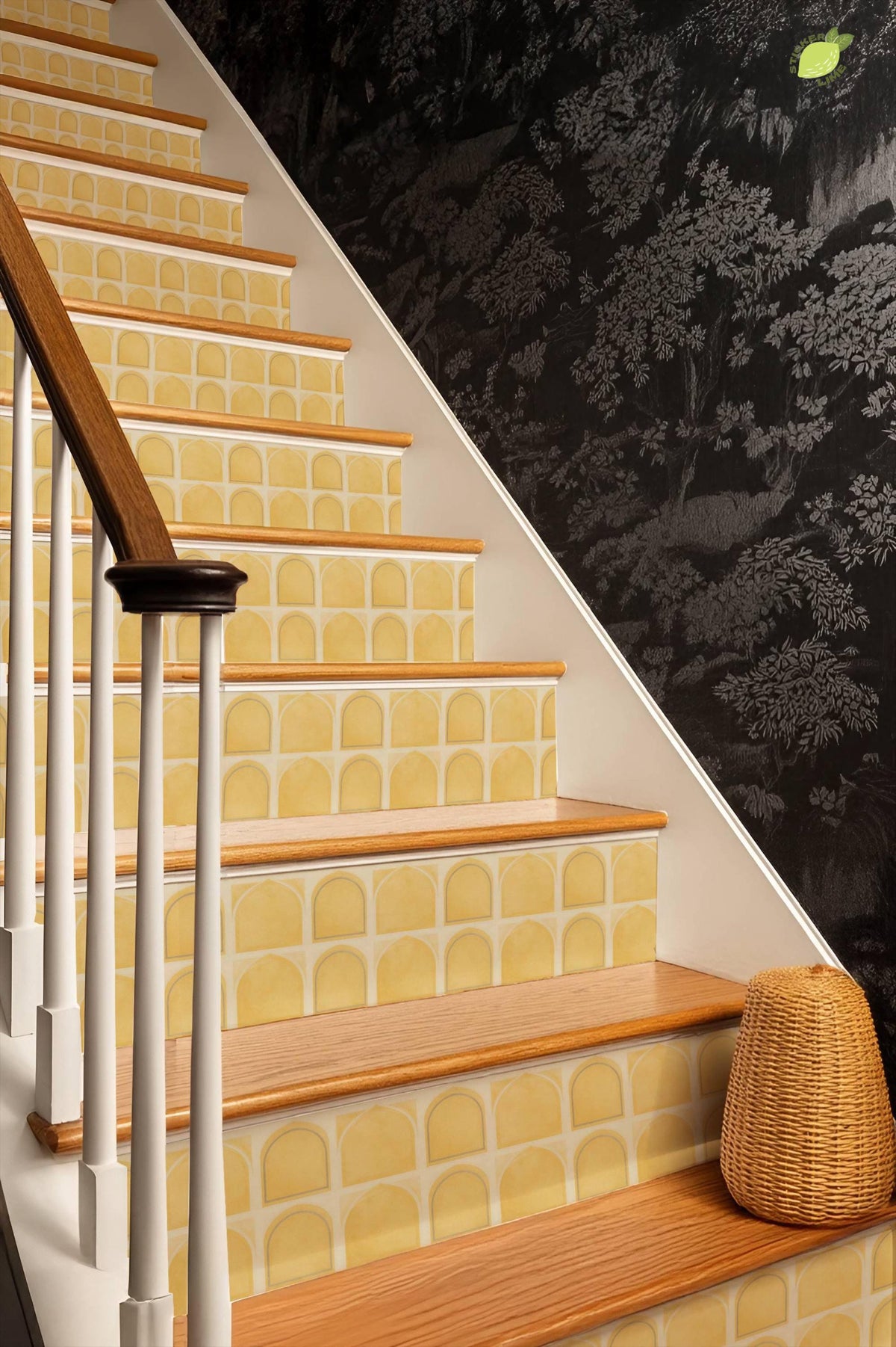 Saffron Oversized Architectural Arch Tile peel and stick stair riser decals, photo 8 of 8