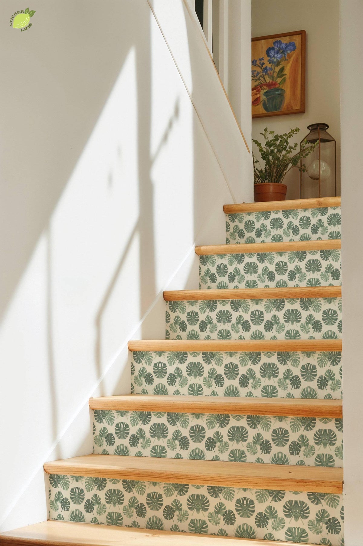 Renter Friendly Sage Botanical Silhouette peel and stick tile decals, photo 8 of 8