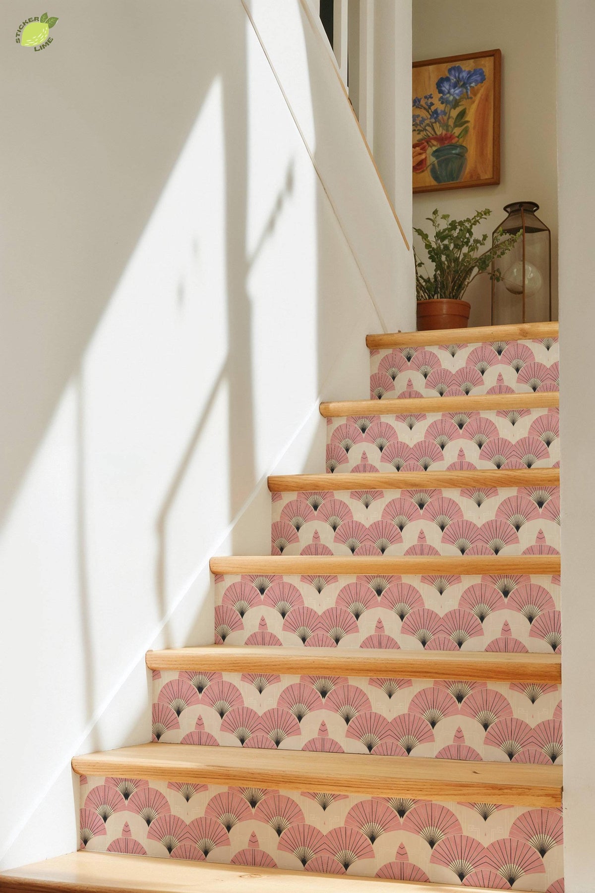 Sakura Pink Deco Fan peel and stick tile decals, photo 8 of 8
