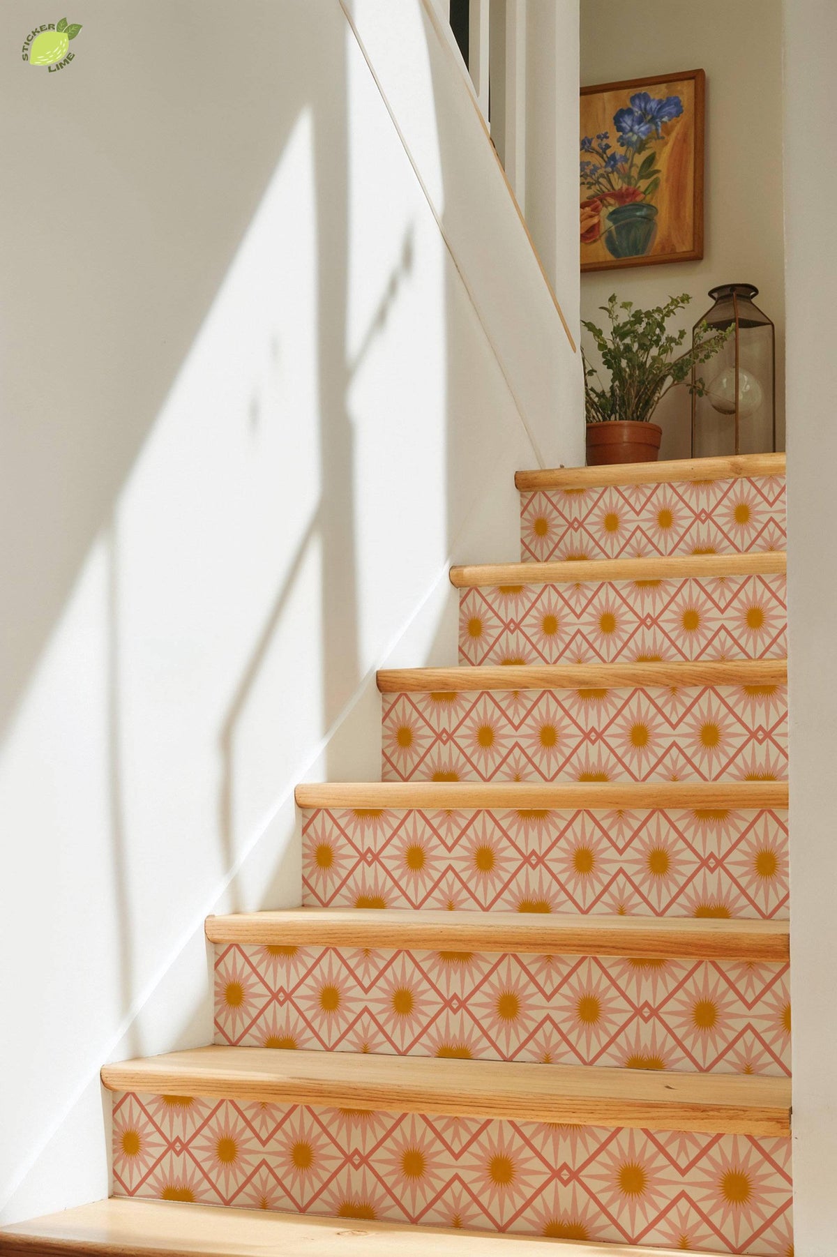 Sakura Pink Oversized Starburst peel and stick tile decals, photo 8 of 8
