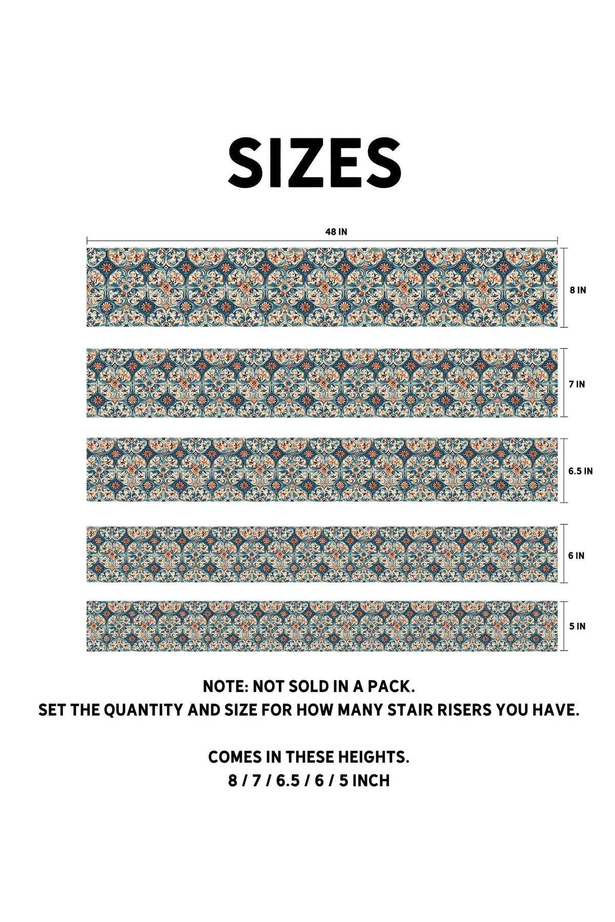 Amalfi peel and stick stair riser decals, photo 5 of 6