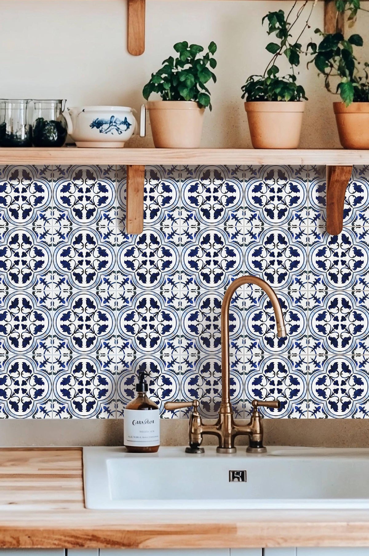 Mockups show the pattern in a room. Check the size menu for the decal dimensions.