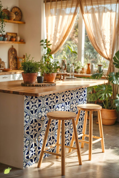 Blue & White Amalfi peel and stick tile decals, photo 4 of 8