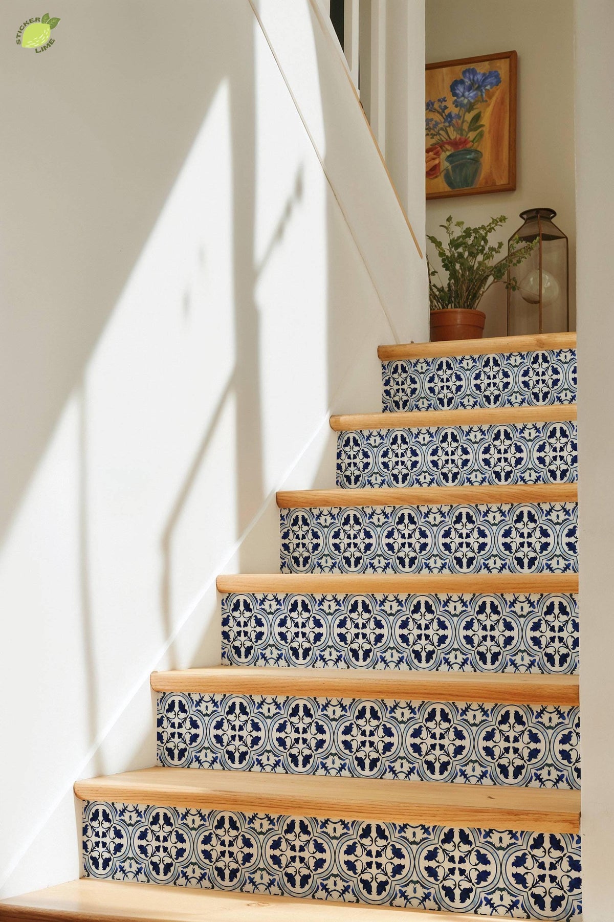 Blue & White Amalfi peel and stick tile decals, photo 8 of 8