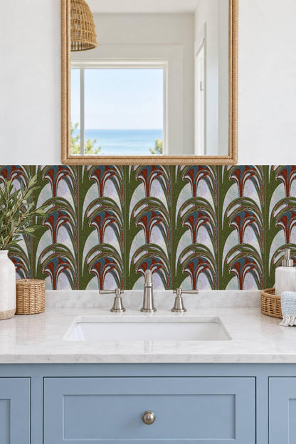 Art Nouveau Geyser Abstract peel and stick tile decals, photo 4 of 8