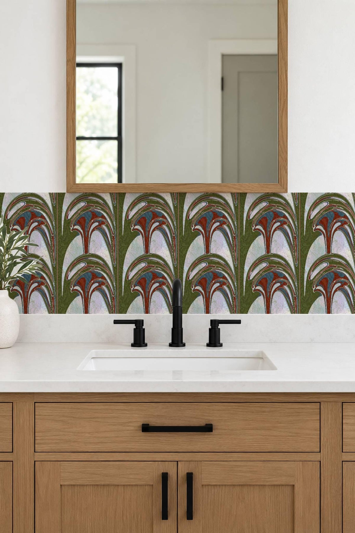 Art Nouveau Geyser Abstract peel and stick tile decals, photo 7 of 8