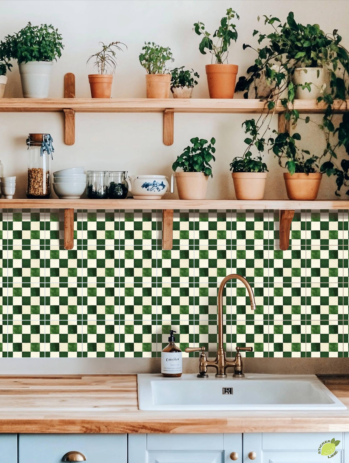 Big Gingham peel and stick tile decals, photo 3 of 8