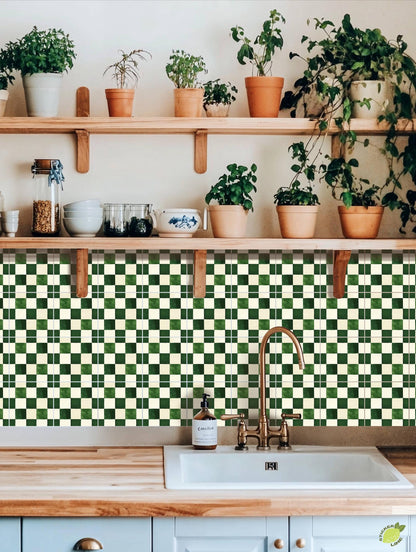 Big Gingham peel and stick tile decals, photo 3 of 8