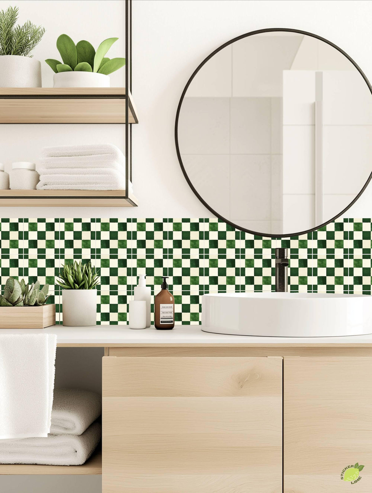 Big Gingham peel and stick tile decals, photo 4 of 8