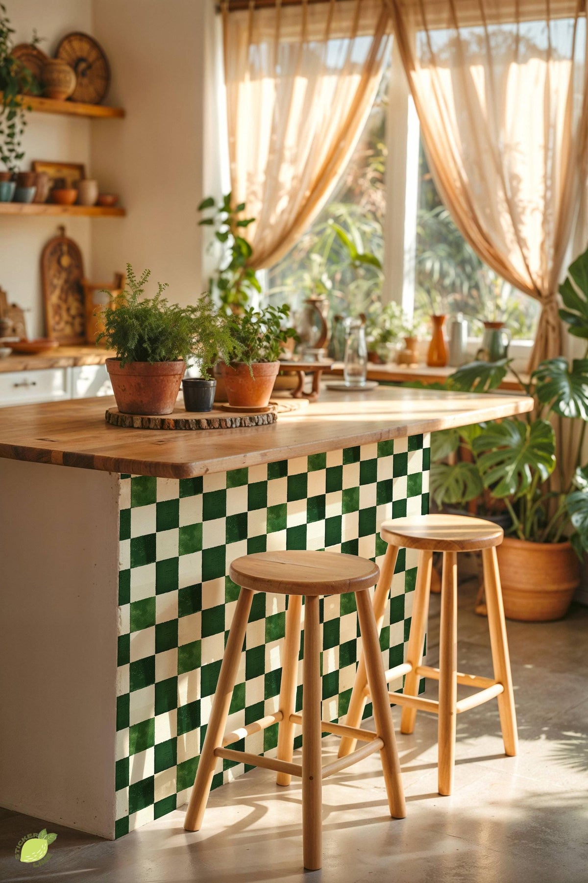 Big Gingham peel and stick tile decals, photo 5 of 8
