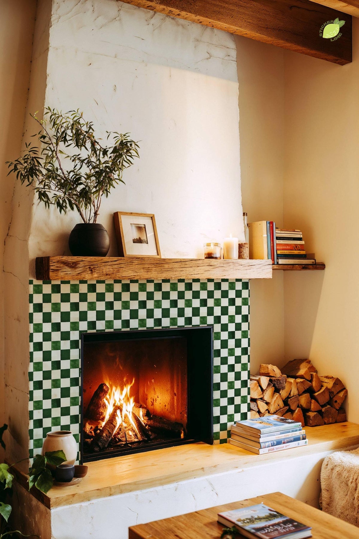 Big Gingham peel and stick tile decals, photo 6 of 8