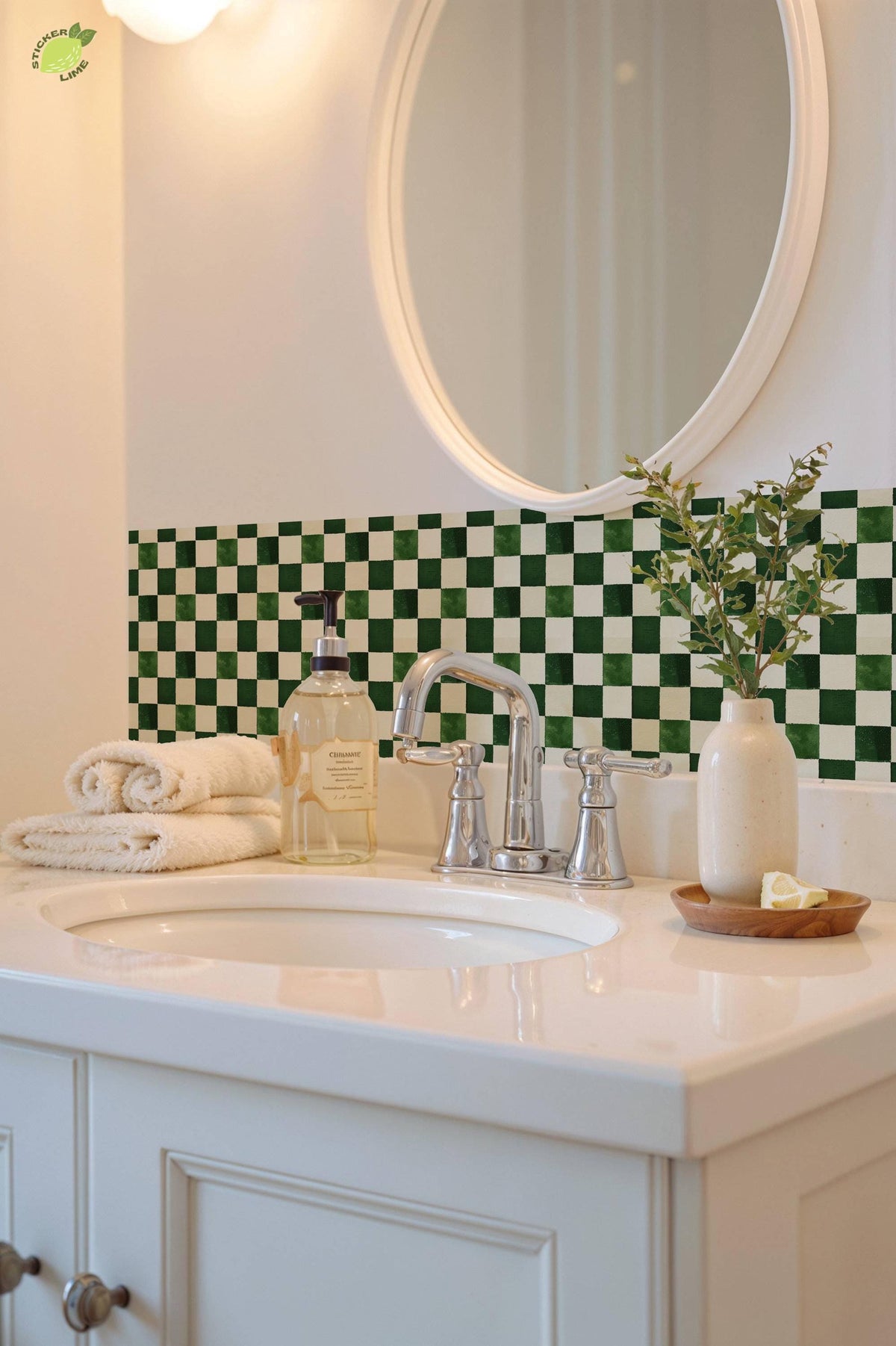 Big Gingham peel and stick tile decals, photo 7 of 8