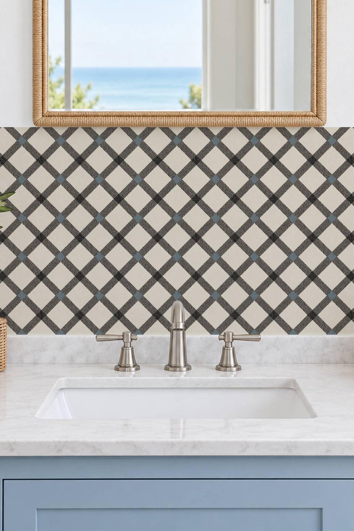 Mockups show the pattern in a room. Check the size menu for the decal dimensions.