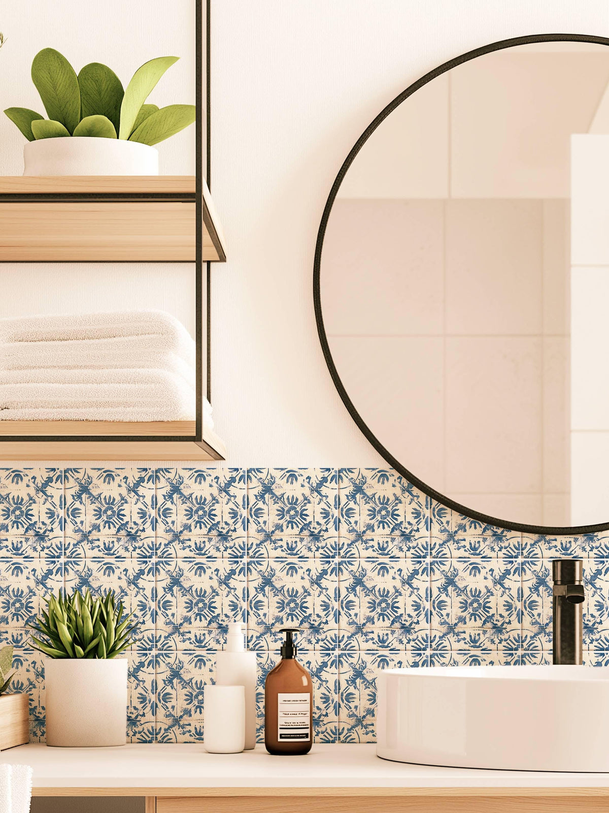 Blue Athens peel and stick tile decals, photo 4 of 8