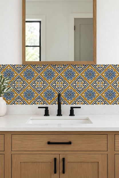 Blue Moroccan Star peel and stick tile decals, photo 7 of 8