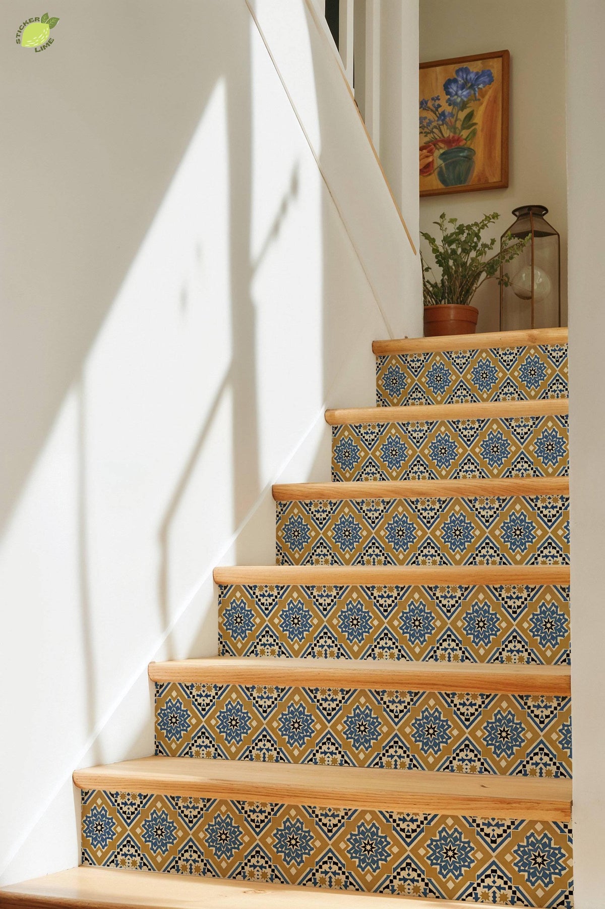Blue Moroccan Star peel and stick tile decals, photo 8 of 8