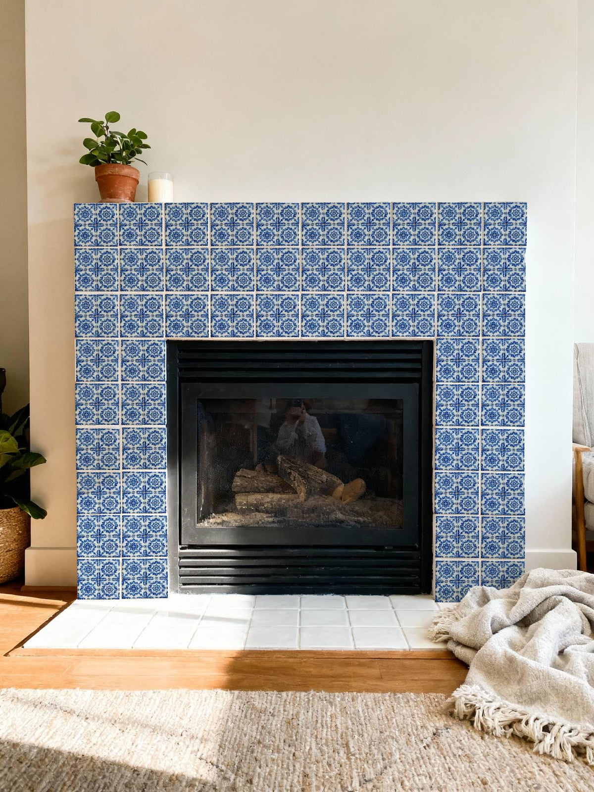Blue Portuguese Decorative Motif peel and stick tile decals, photo 7 of 8