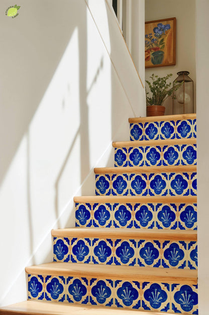 Blue Spanish Quatrefoil peel and stick tile decals, photo 8 of 8