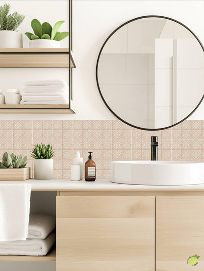 Blush Deco Lattice peel and stick tile decals, photo 3 of 8