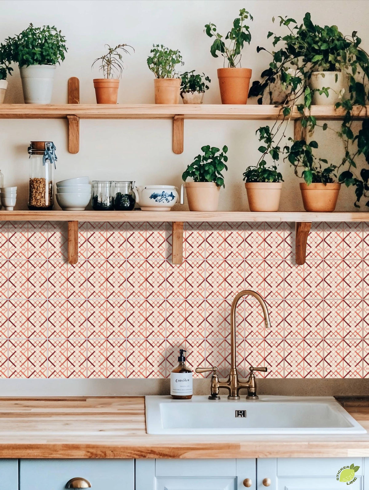 Mockups show the pattern in a room. Check the size menu for the decal dimensions.