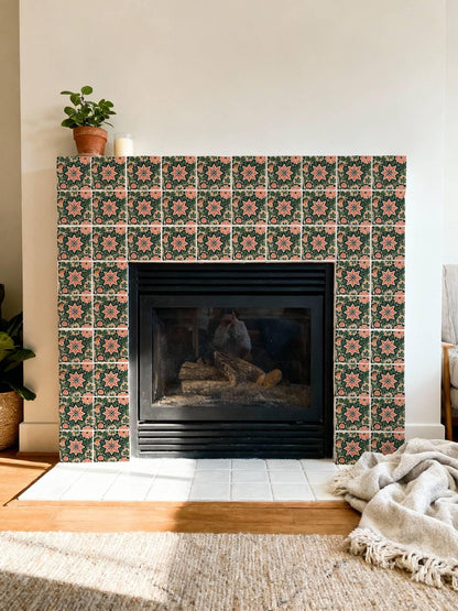 Boho Floral Starburst Botanical peel and stick tile decals, photo 7 of 8