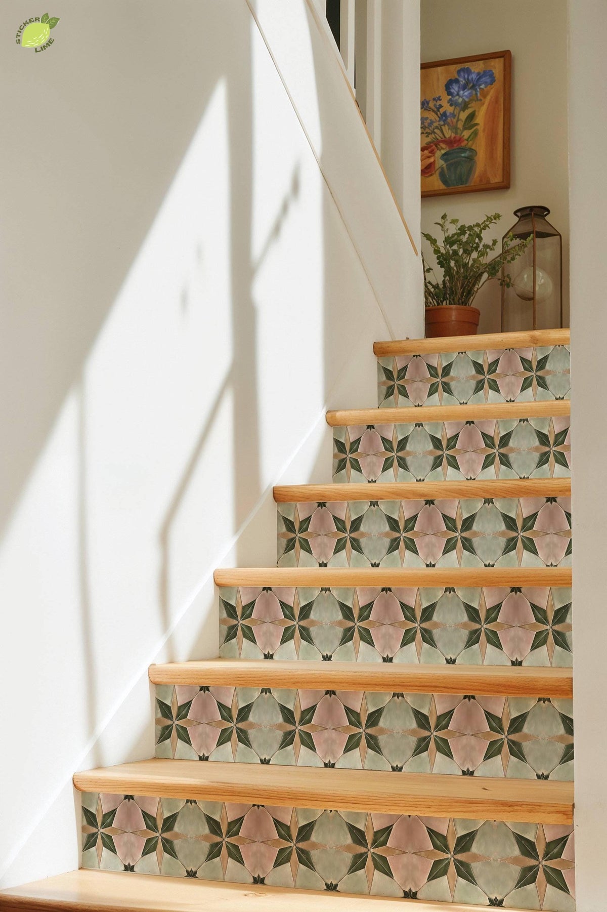 Pink & Beige Boho Star peel and stick tile decals, photo 8 of 8