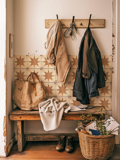 Beige & Brown Boho Star peel and stick tile decals, photo 6 of 8