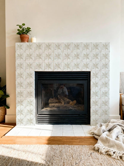 White & Beige Boho Star peel and stick tile decals, photo 6 of 8