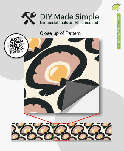 Charcoal Macro Scallop Medallion peel and stick stair riser decals, photo 2 of 8