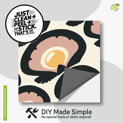 Charcoal Macro Scallop Medallion peel and stick tile decals, photo 2 of 8