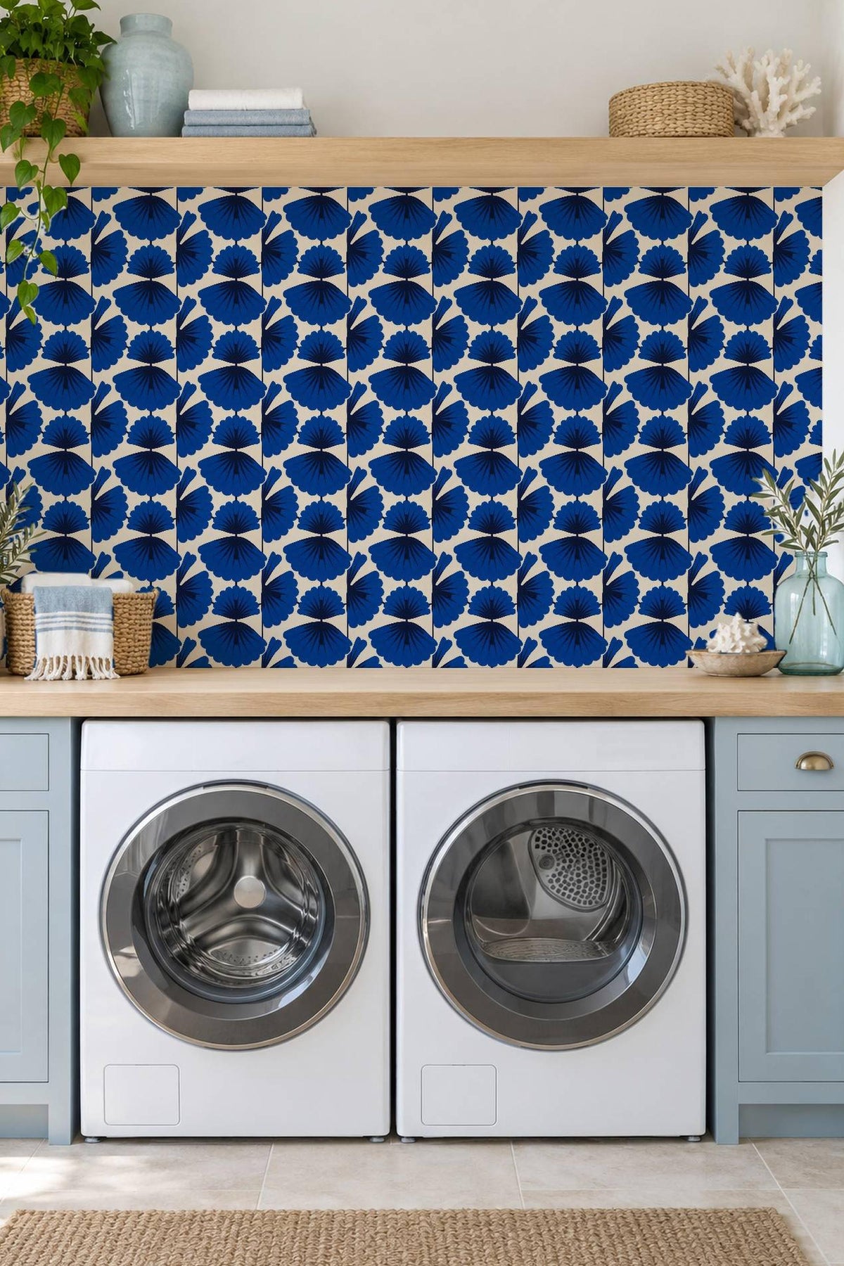 Mockups show the pattern in a room. Check the size menu for the decal dimensions.