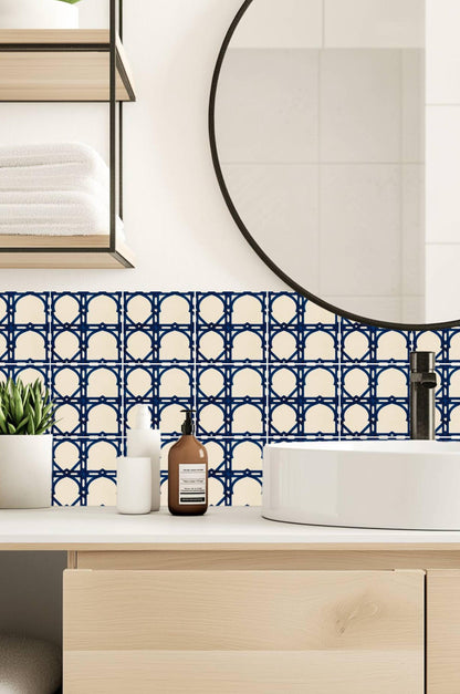 Cobalt Moroccan peel and stick tile decals