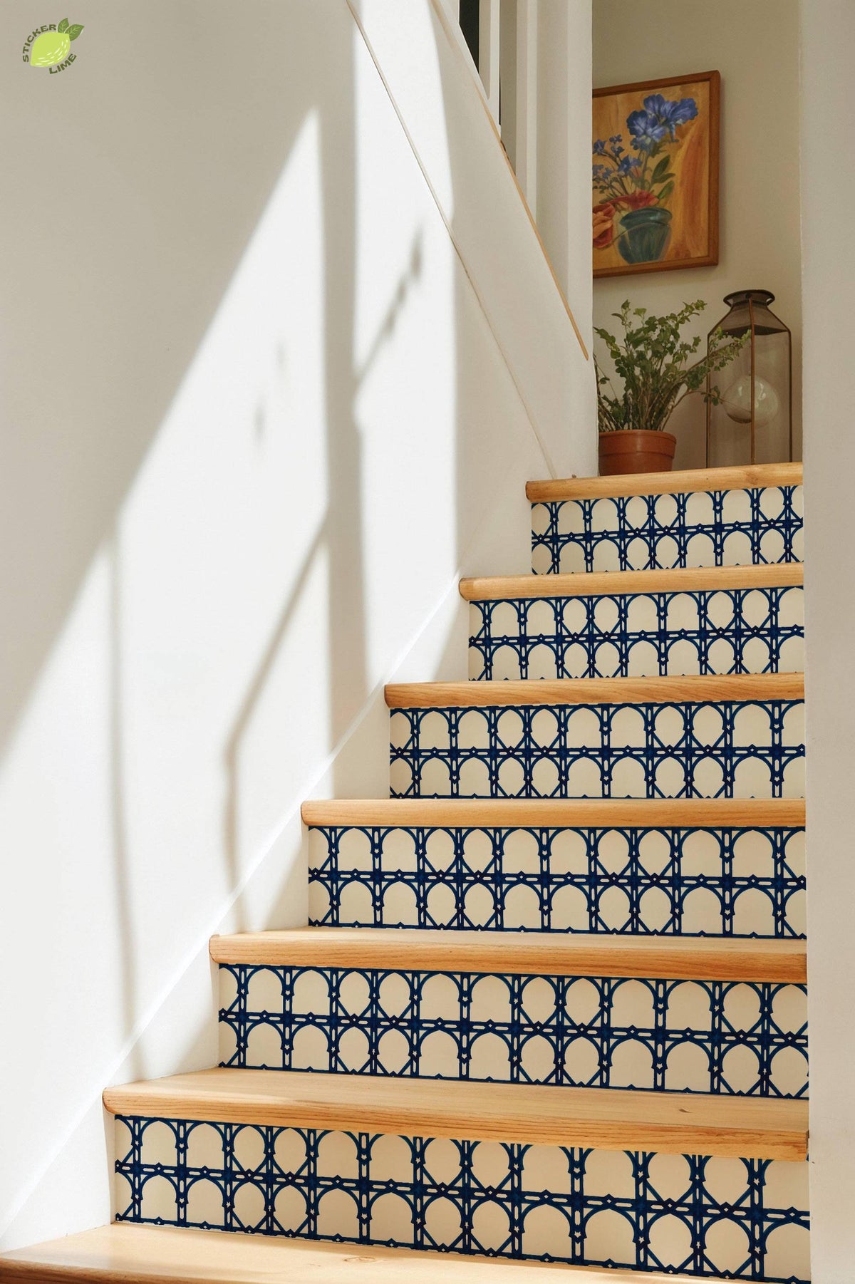 Cobalt Moroccan peel and stick tile decals, photo 8 of 8
