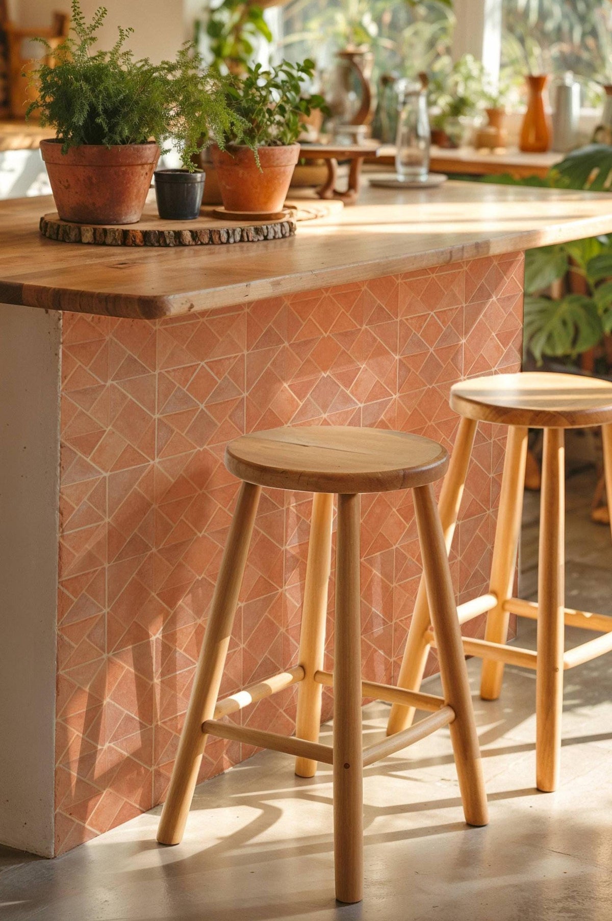 Desert Herringbone peel and stick tile decals