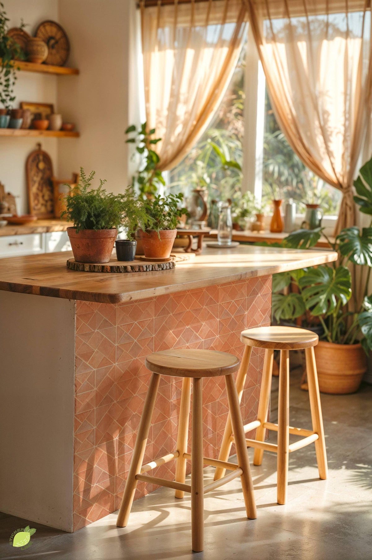 Desert Herringbone peel and stick tile decals, photo 5 of 8