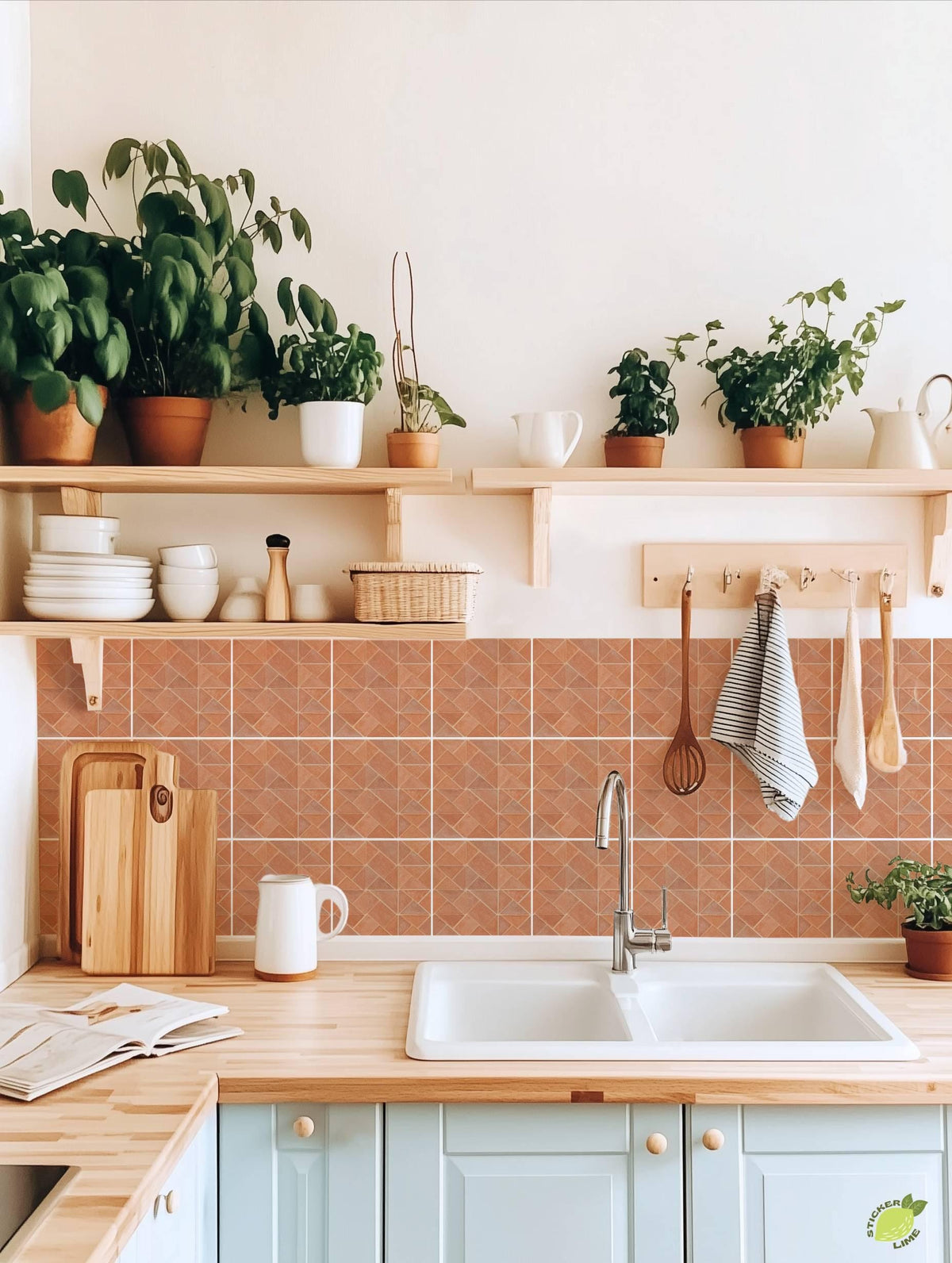 Desert Herringbone peel and stick tile decals, photo 6 of 8