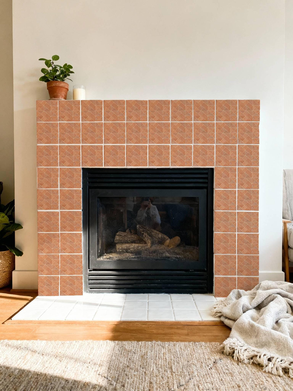 Desert Herringbone peel and stick tile decals, photo 7 of 8