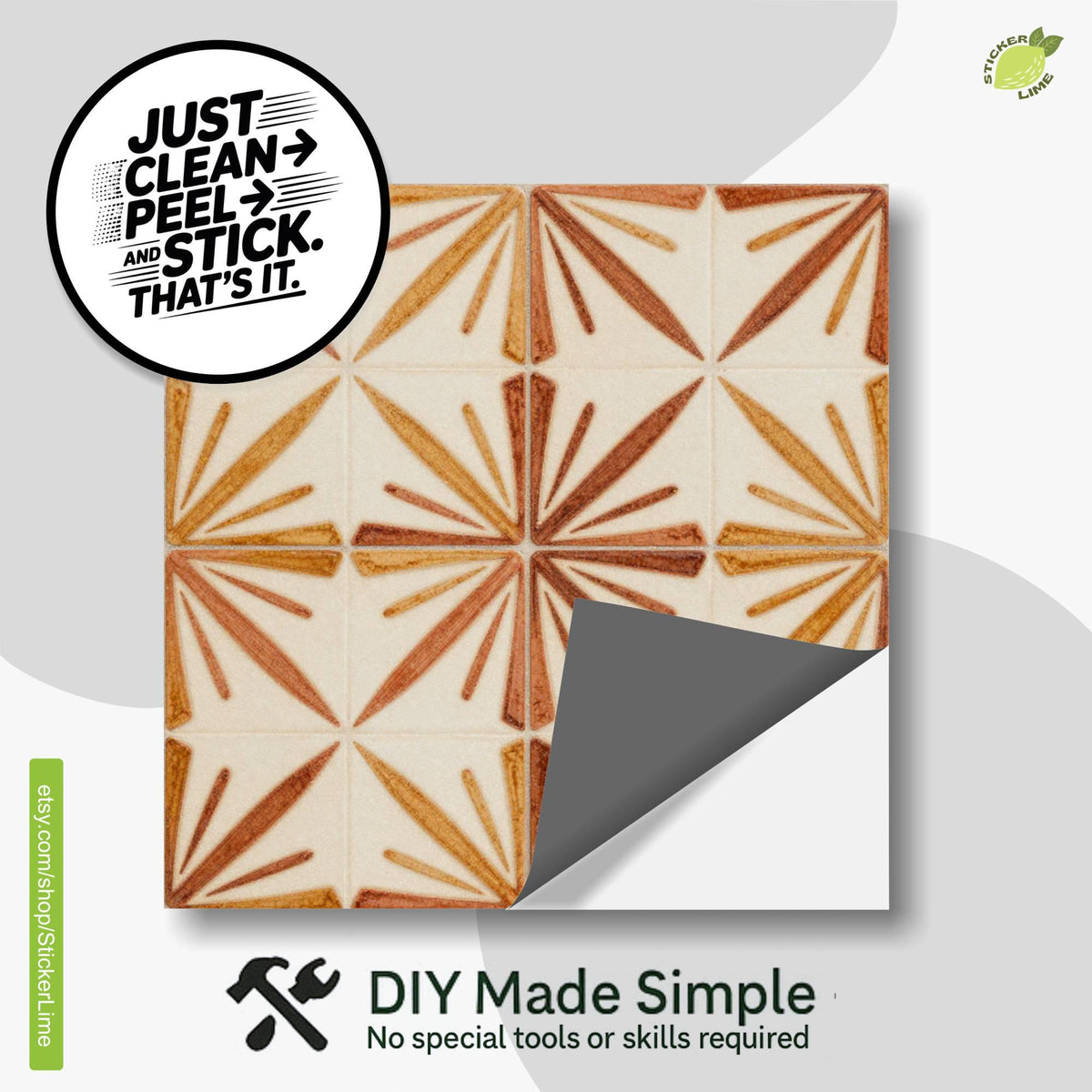 Terra Glow peel and stick tile decals, photo 2 of 8
