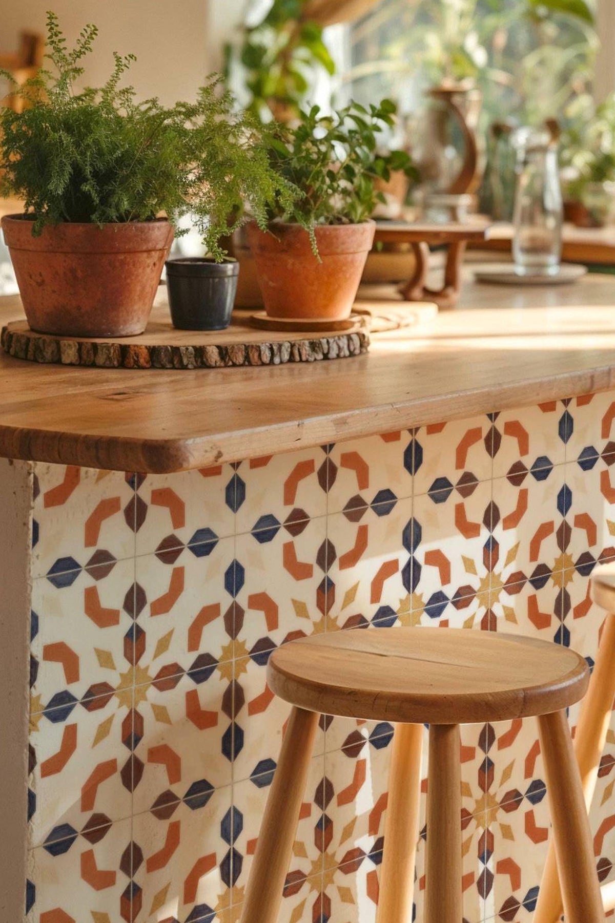 Terracotta Star Mosaic peel and stick tile decals