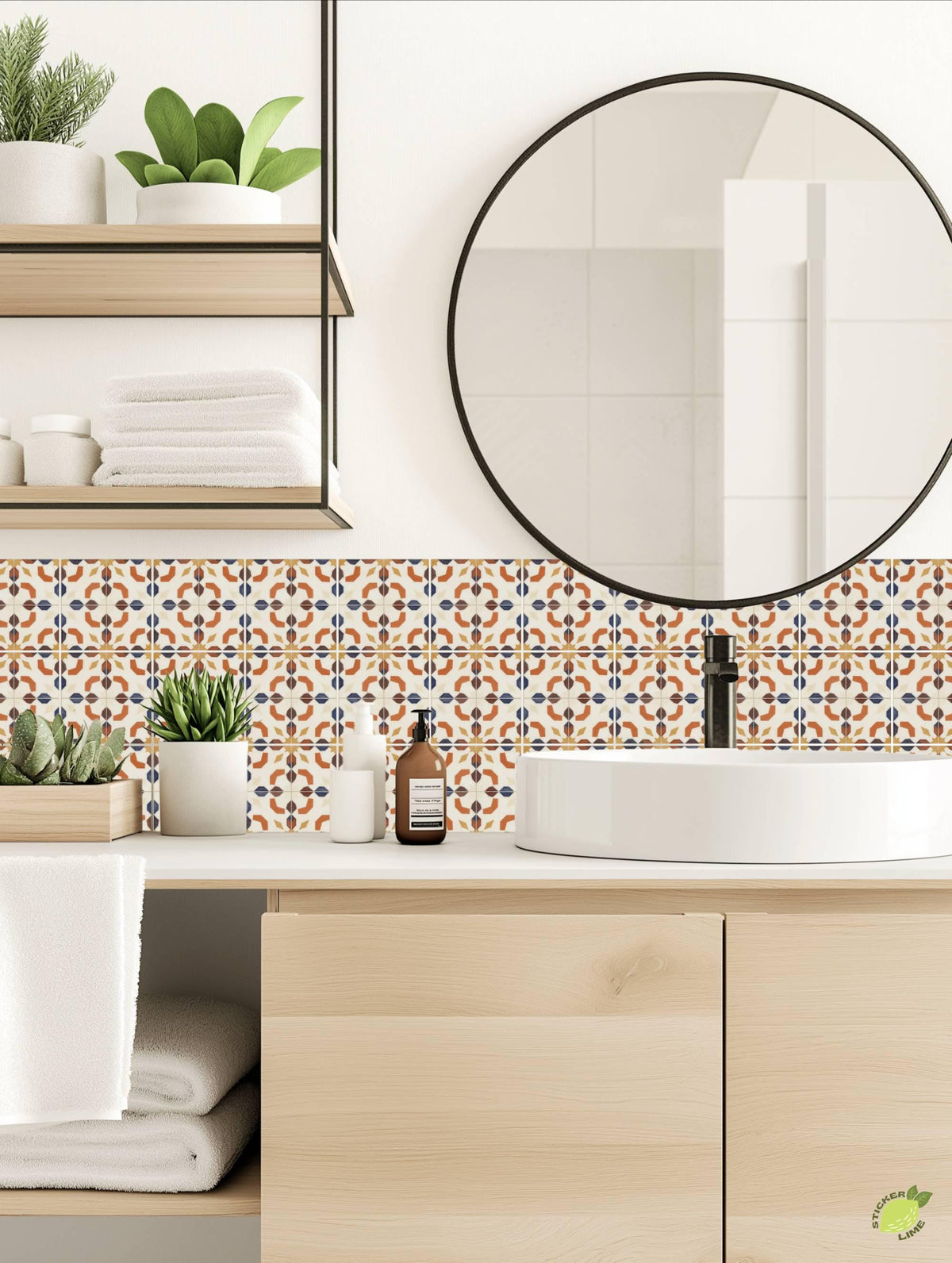 Terracotta Star Mosaic peel and stick tile decals, photo 4 of 8