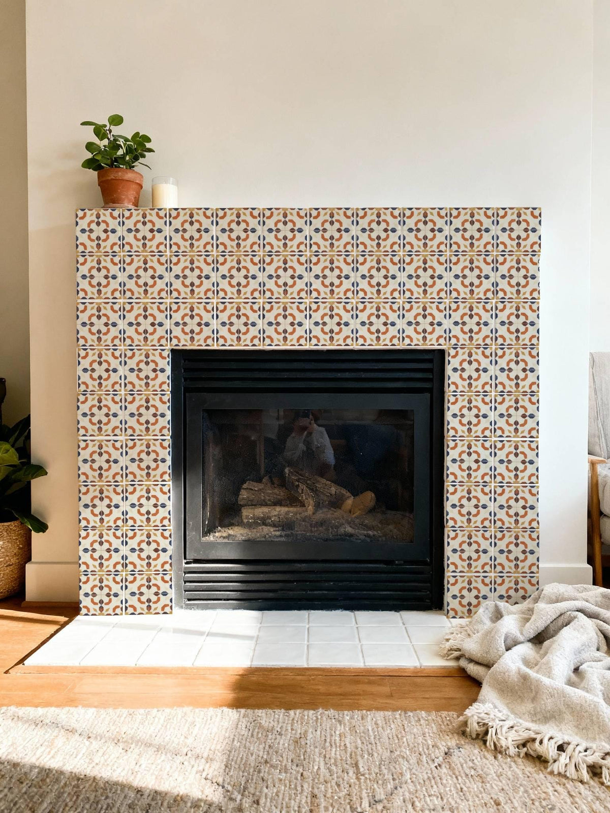 Terracotta Star Mosaic peel and stick tile decals, photo 7 of 8
