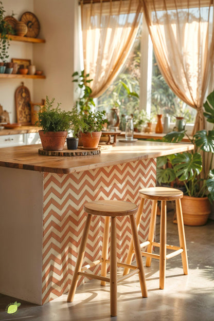 Terracotta Herringbone peel and stick tile decals, photo 5 of 8