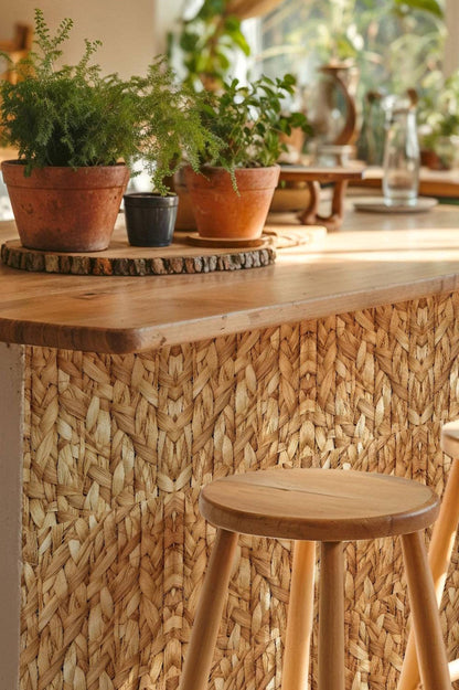 Natural Braided Jute Texture peel and stick tile decals