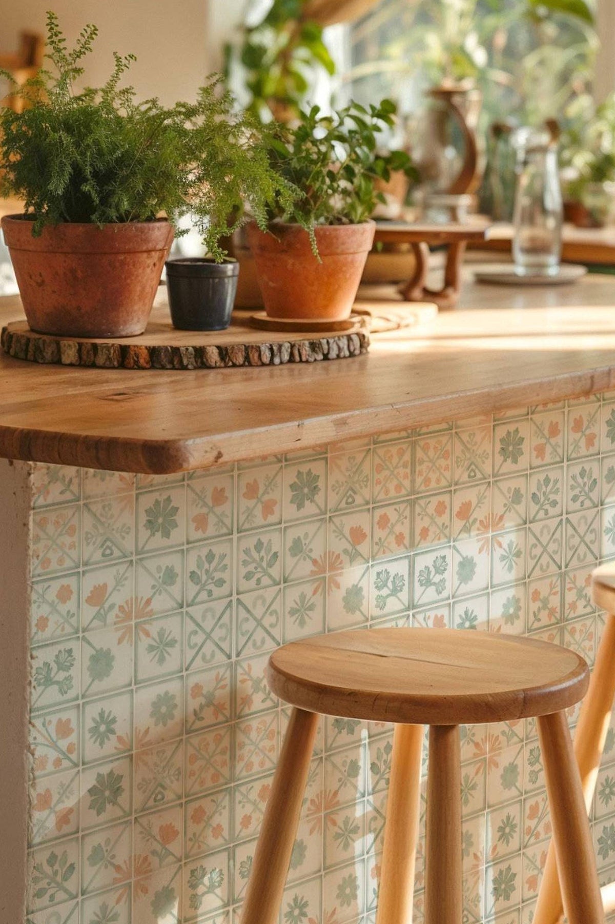 Mockups show the pattern in a room. Check the size menu for the decal dimensions.