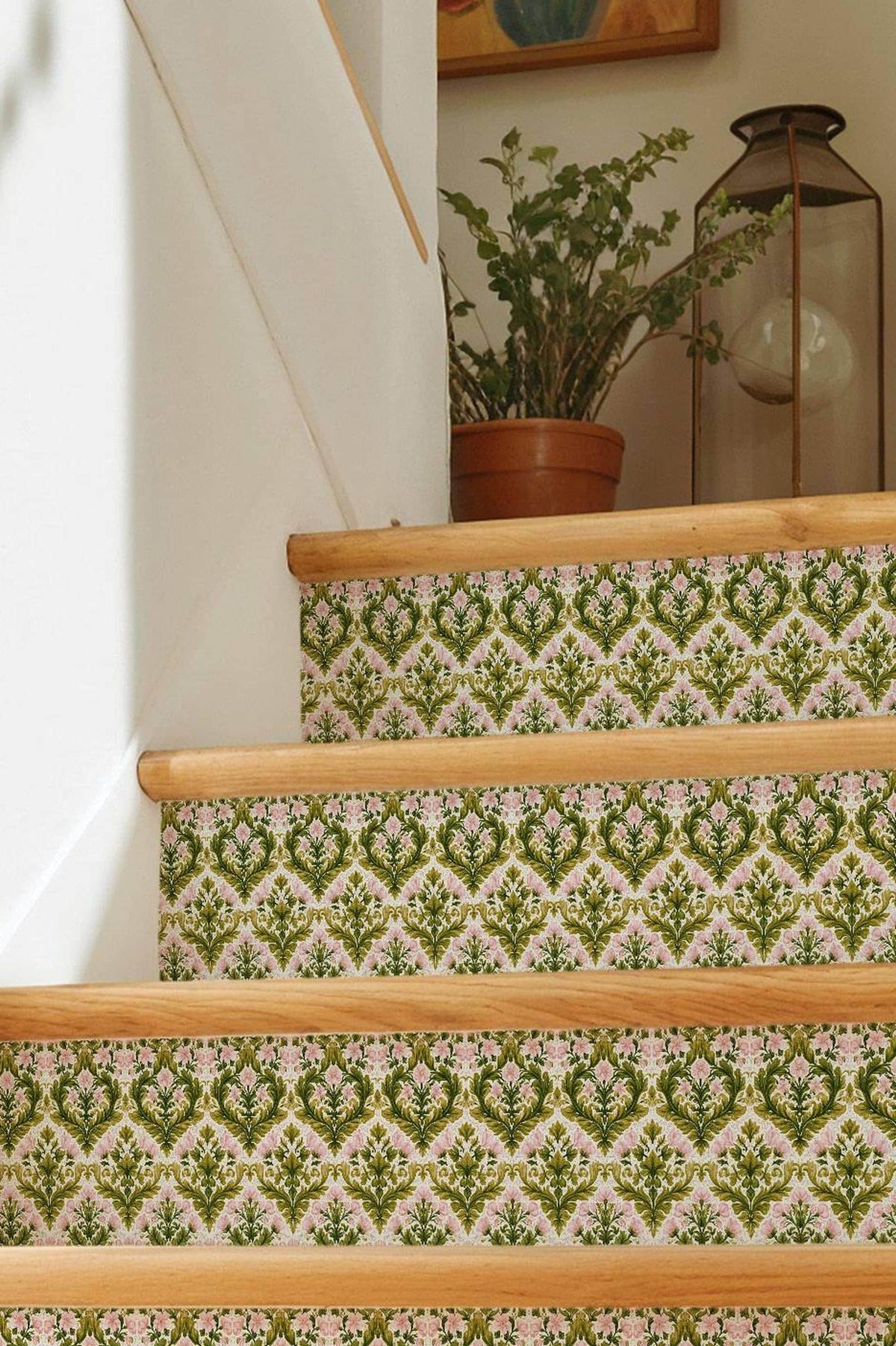 Mockups show the pattern in a room. Check the size menu for the decal dimensions.