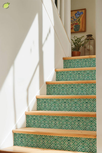 Emerald Zellige Mosaic peel and stick tile decals, photo 8 of 8