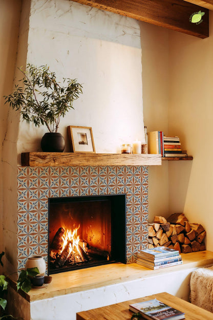 Terracotta Deco Sunburst peel and stick tile decals, photo 3 of 8