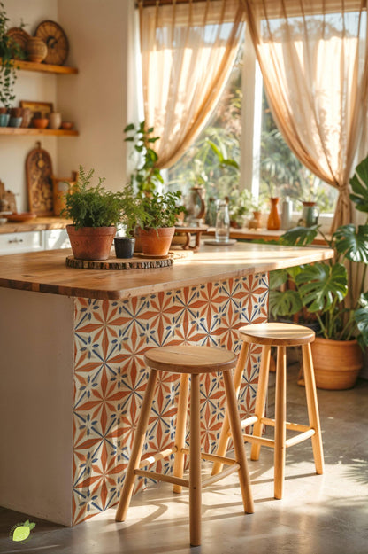 Terracotta Deco Sunburst peel and stick tile decals, photo 6 of 8