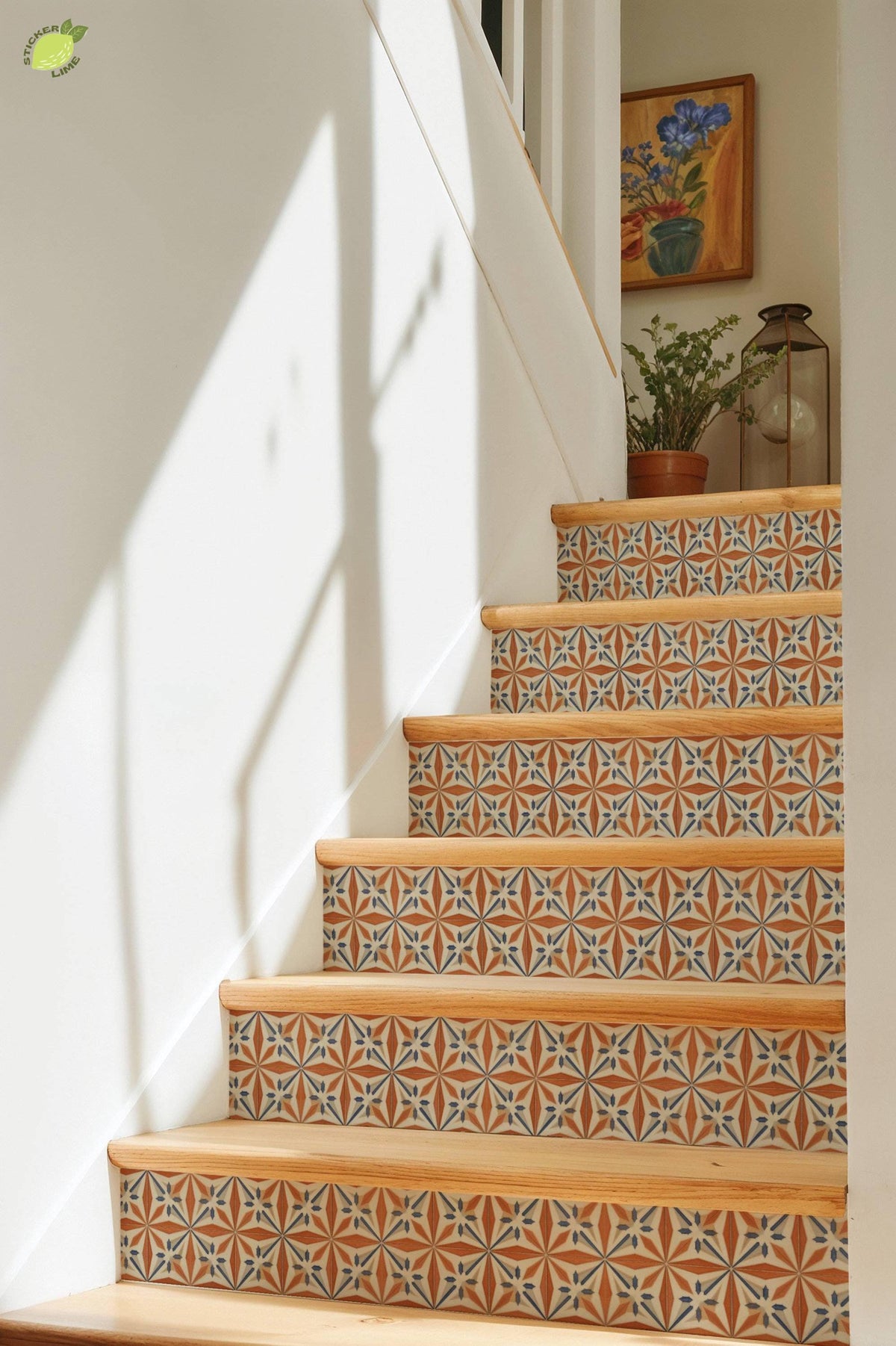 Terracotta Deco Sunburst peel and stick tile decals, photo 8 of 8